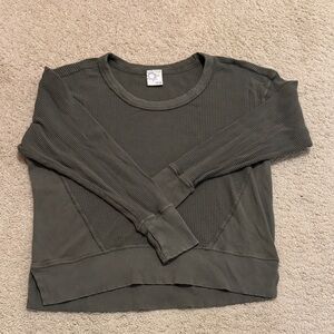 Aerie Olive Crew Neck Sweater